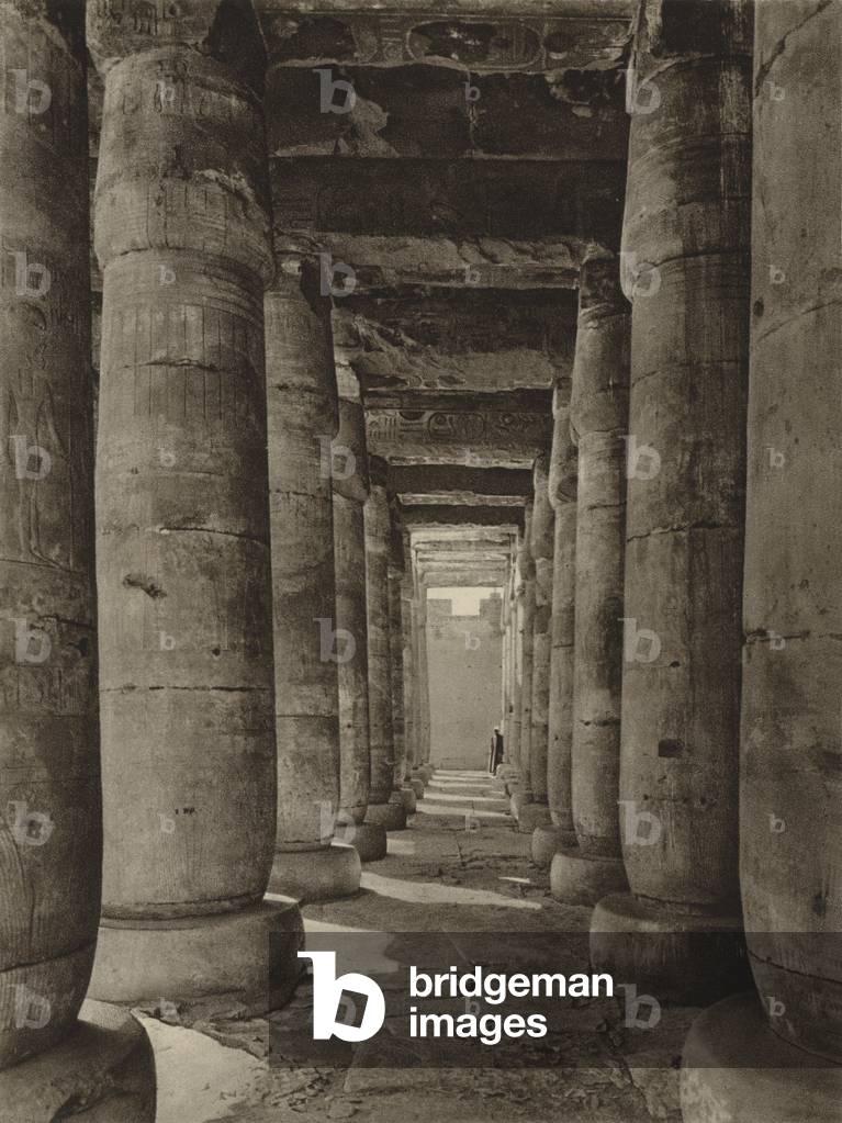 Abydos, Temple of Seti I, Hypostyle Hall (b/w photo)