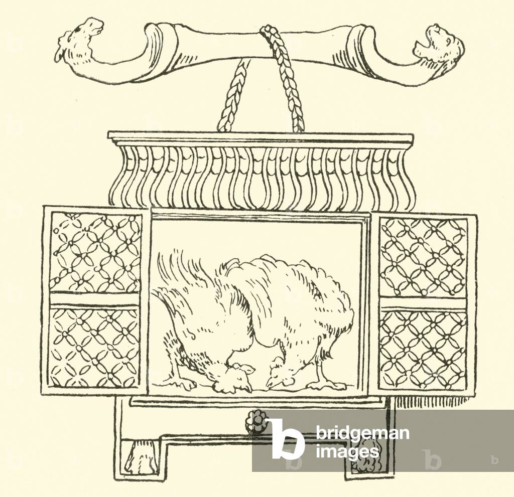 The coop of the sacred chickens (engraving)