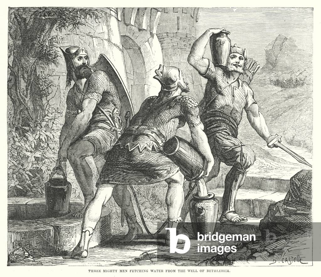 Three Mighty Men fetching Water from the Well of Bethlehem (engraving)