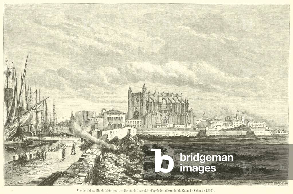 Vue de Palma, ile de Majorque (engraving)