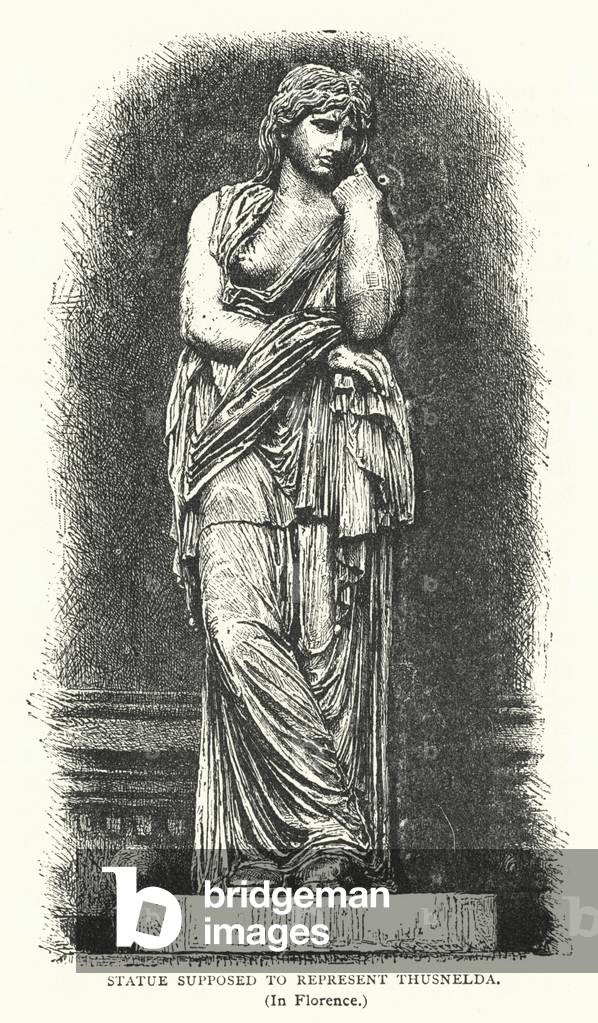 Statue supposed to represent Thusnelda (engraving)