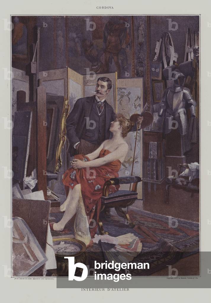 Interieur de l'Atelier (Interior of the Studio) (colour litho)