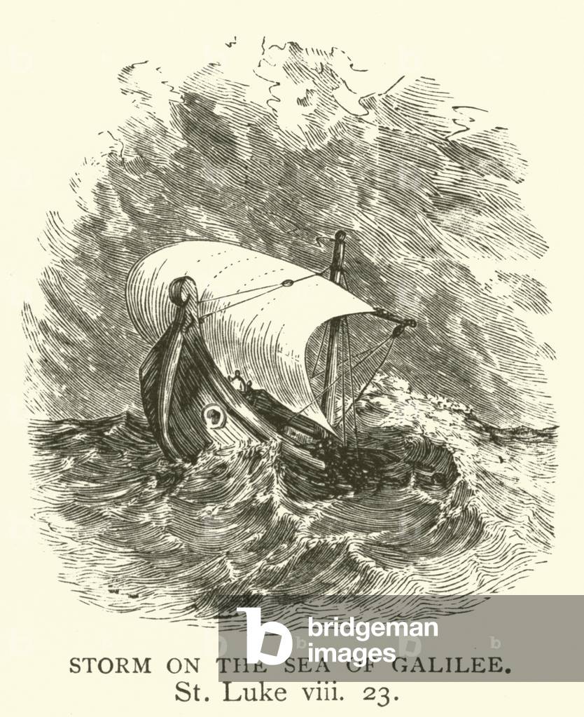 Storm on the Sea of Galilee, St Luke, viii, 23 (engraving)