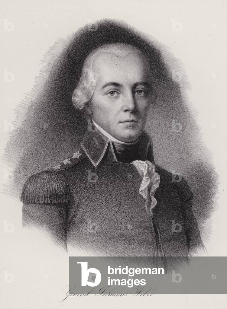 Johann Weber, Swiss general killed at the Battle of Frauenfeld (engraving)