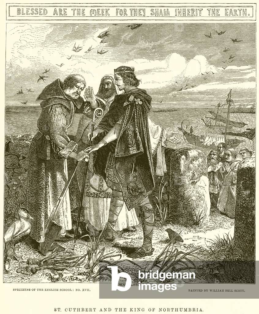 St. Cuthbert and the King of Northumbria (engraving)