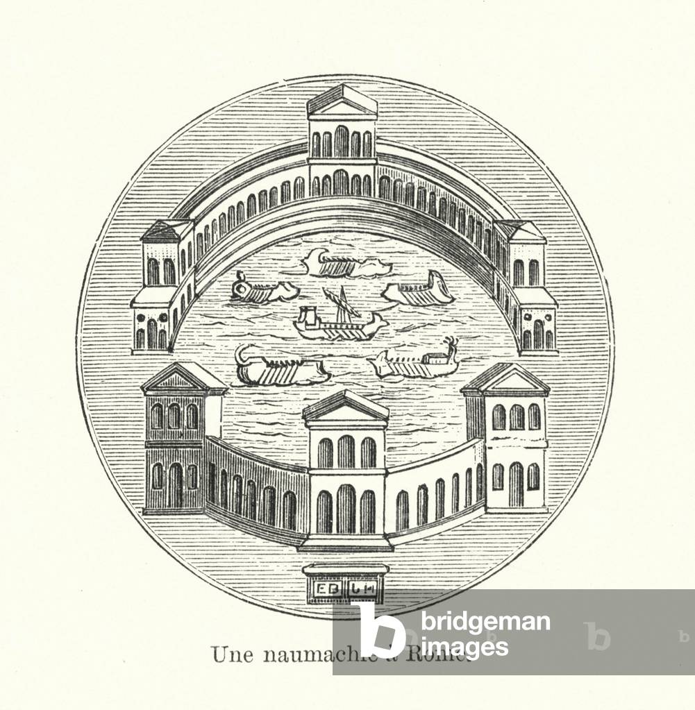 Une naumachie a Rome (engraving)