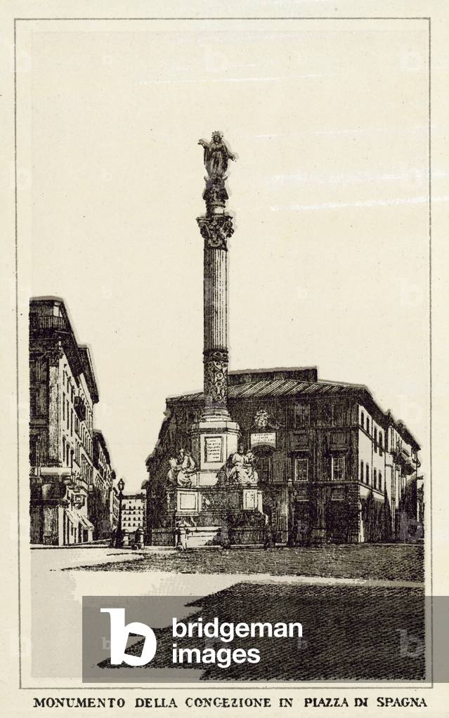 Roma: Monumento Della Congezione In Piazza Di Spagna (litho)