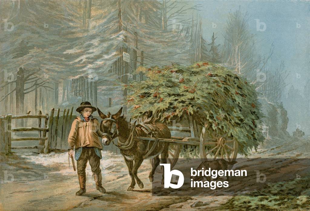 The Holly Cart (colour litho)