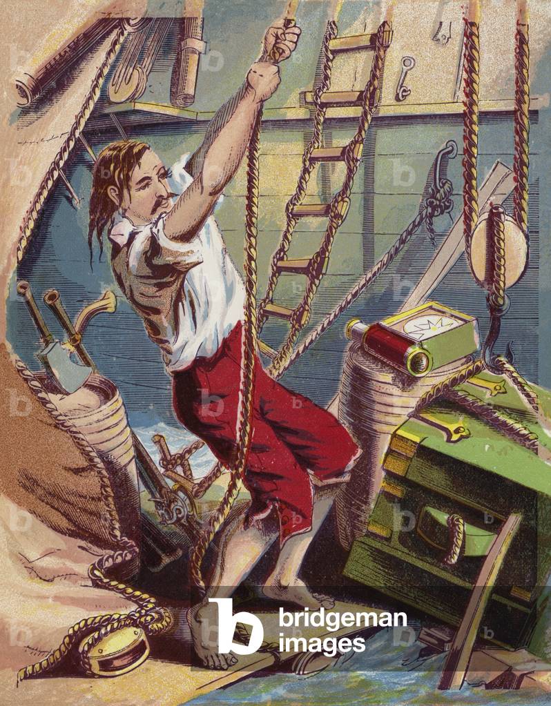 Illustration for Robinson Crusoe (colour litho)