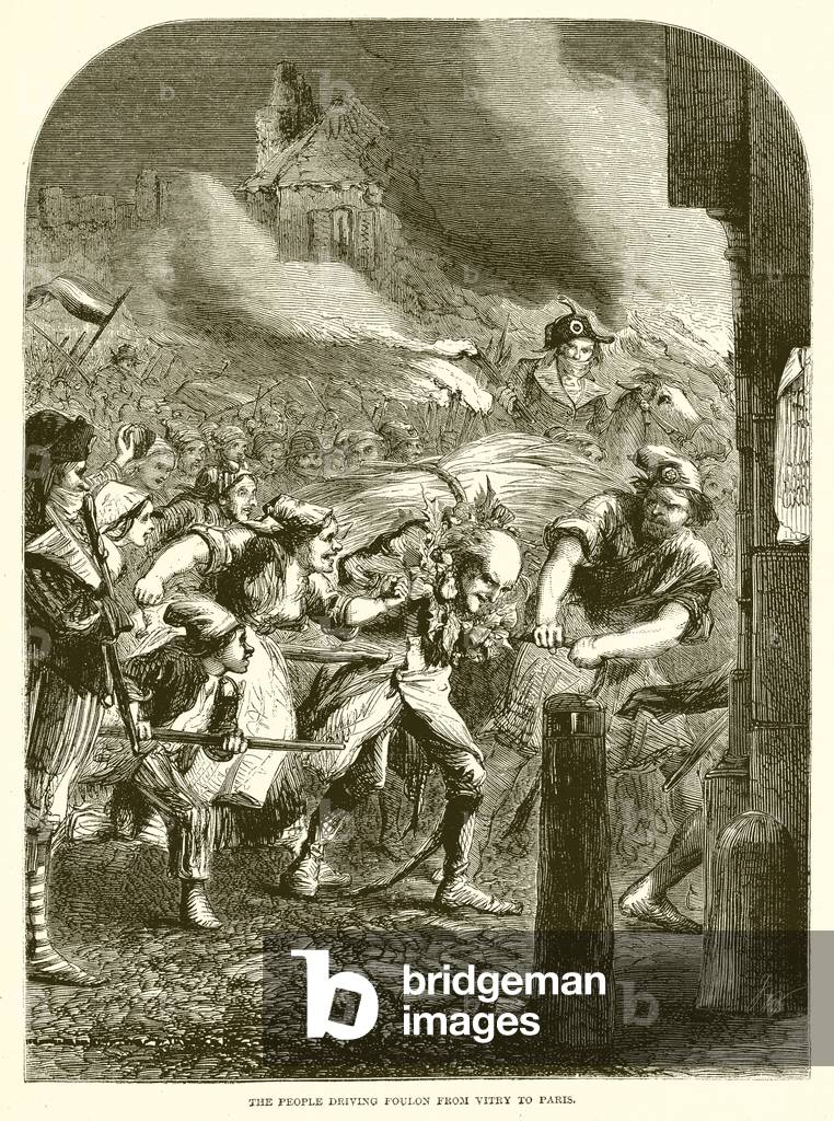 The people driving Foulon from Vitry to Paris (engraving)