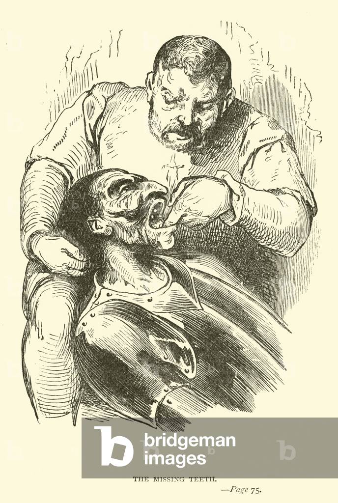 The missing teeth (engraving)