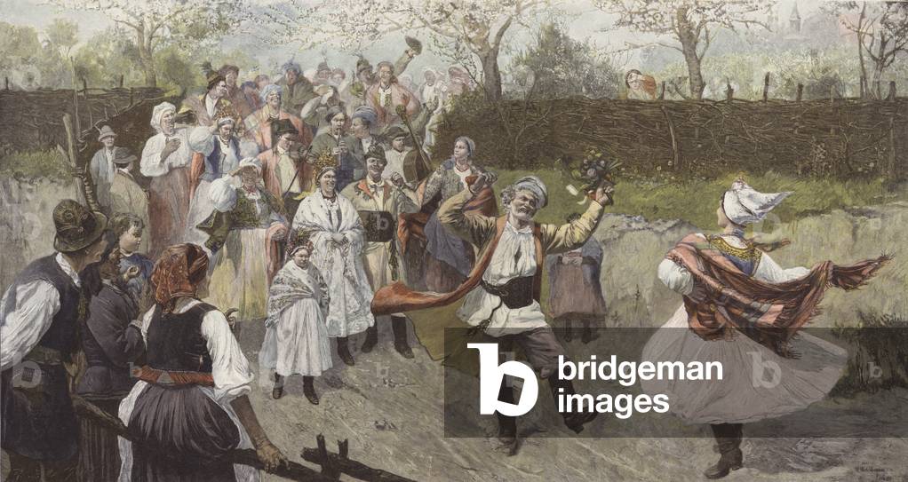 Polish Peasant Wedding (colour litho)