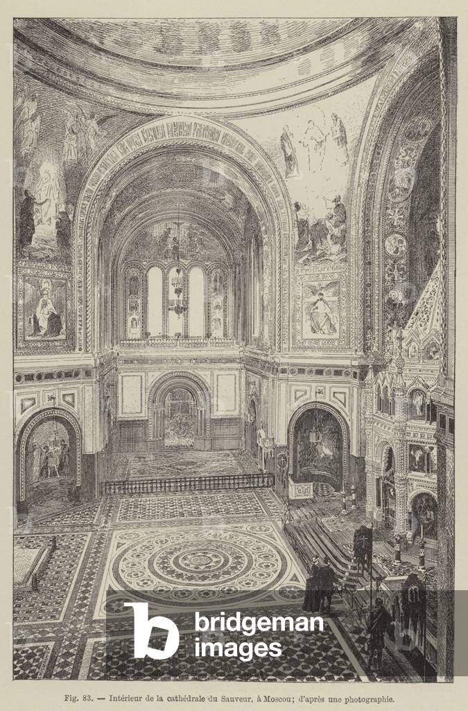 Interieur de la cathedrale du Sauveur, a Moscou (engraving)