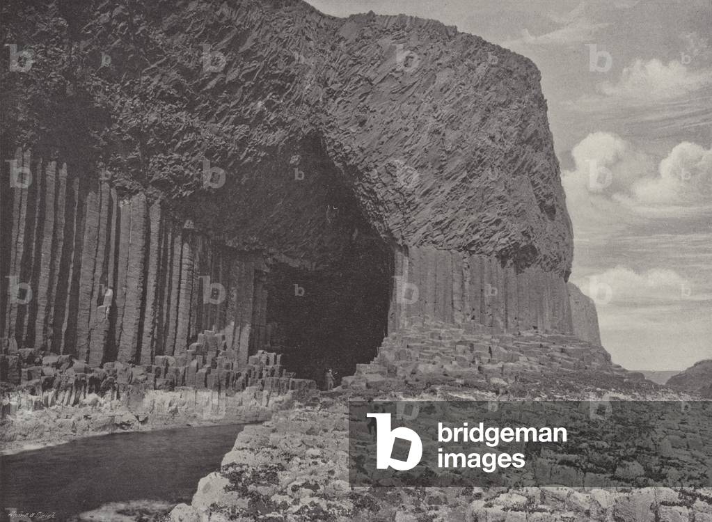 Fingal's Cave, Staffa (b/w photo)