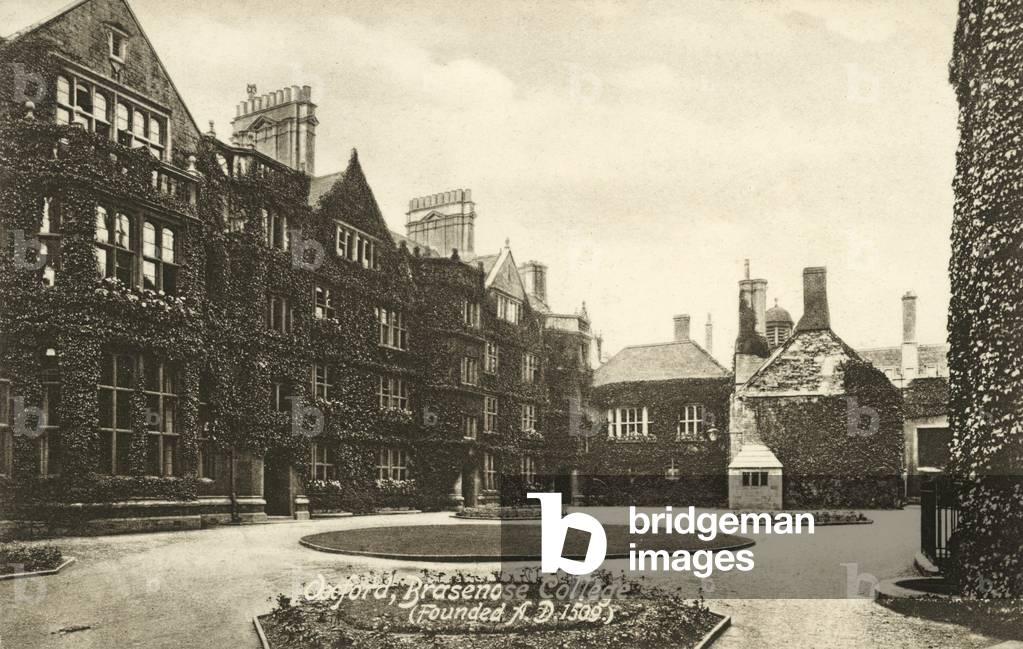 Brasenose College, Oxford, Oxfordshire (b/w photo)
