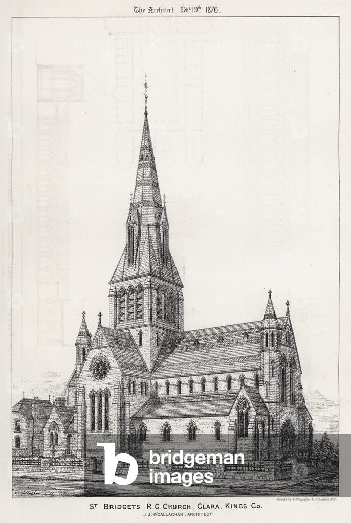 St Bridget's RC Church, Clara, King's County (engraving)