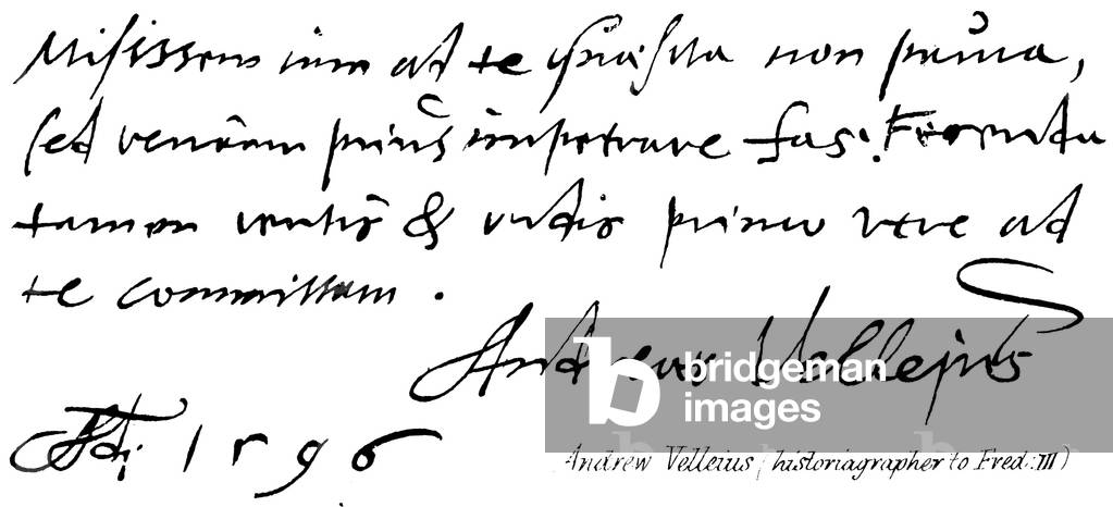 Andrew Velleius (historiagrapher to Fred: III) (engraving)