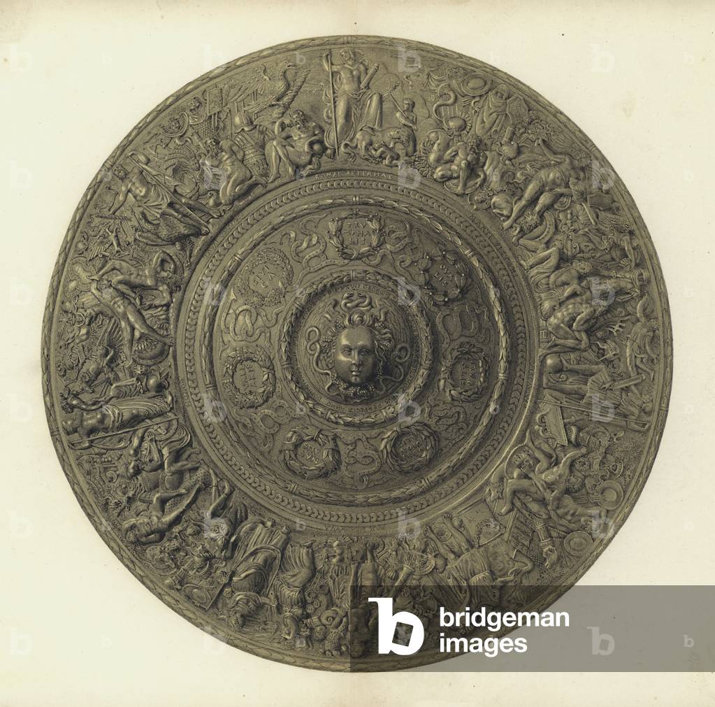 Iron Shield executed in Repousse or Hammered Work (chromolitho)