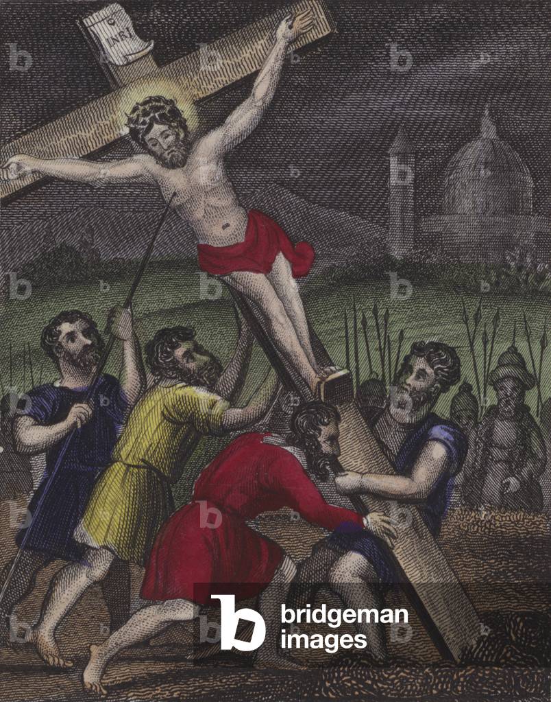 Illustration for Scripture History for the Improvement of Youth, c.1850 (coloured engraving)