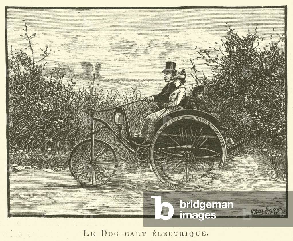 Le Dog-cart electrique (engraving)