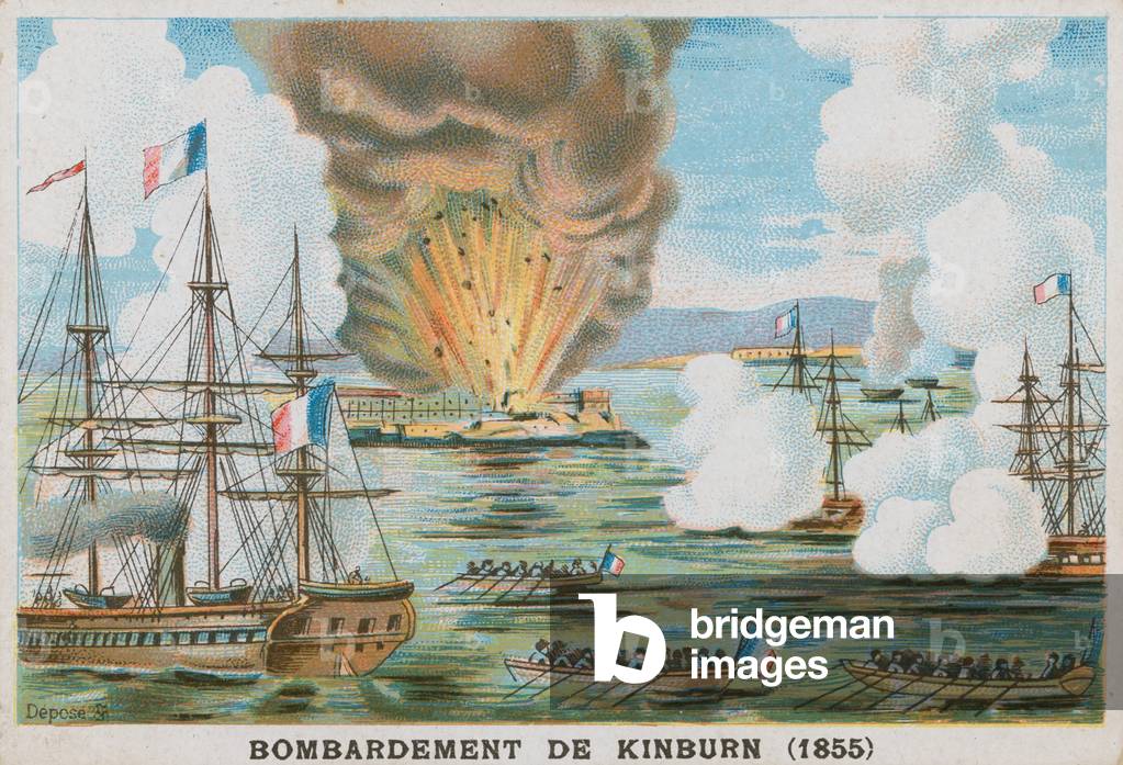 Bombardment of Kinburn, 1855 (chromolitho)