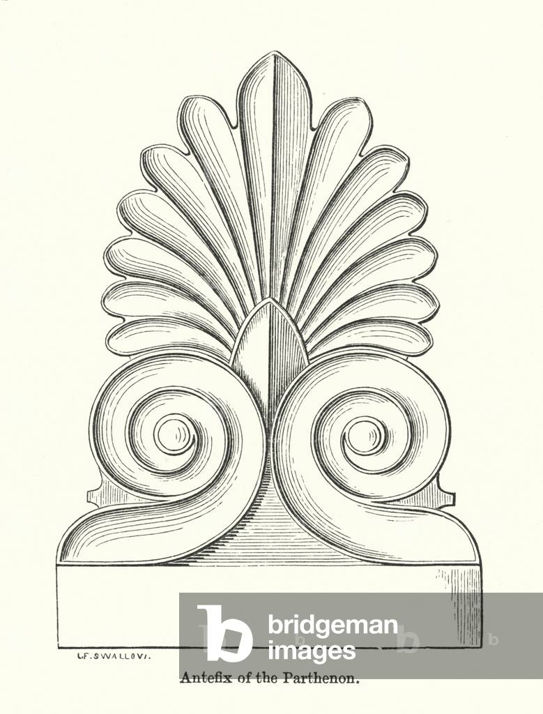 Antefix of the Parthenon (engraving)