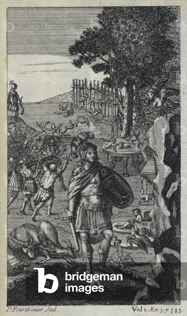 Illustration for John Dryden's translation of Virgil's Aeneid (engraving)