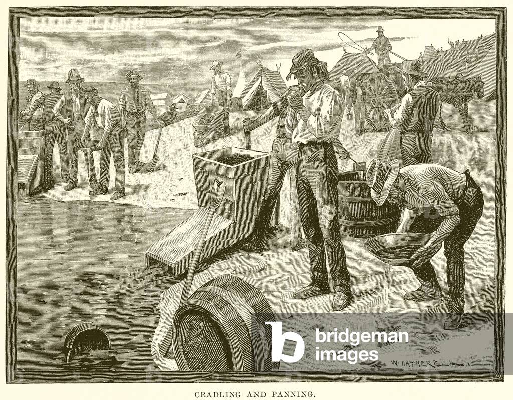 Cradling and Panning (engraving)
