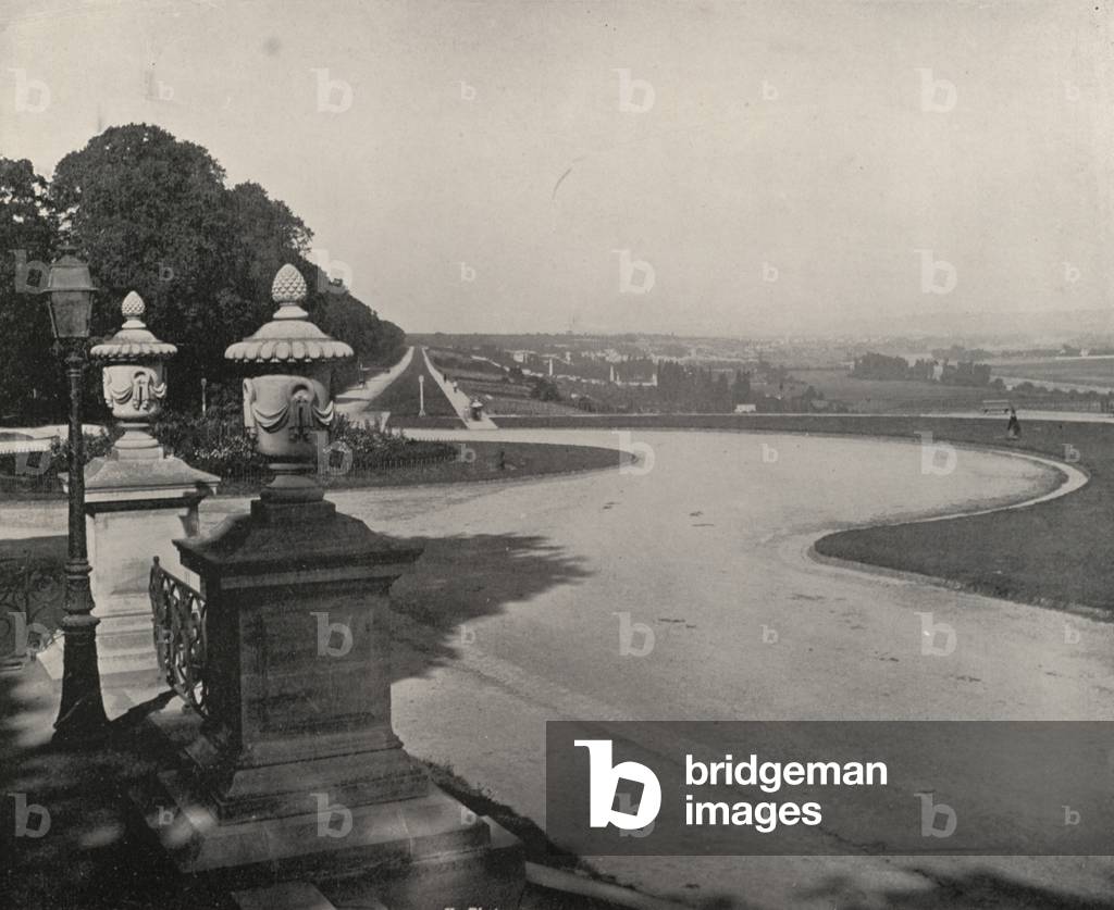 Valley of the Seine, from the Castle of St Germain (b/w photo)