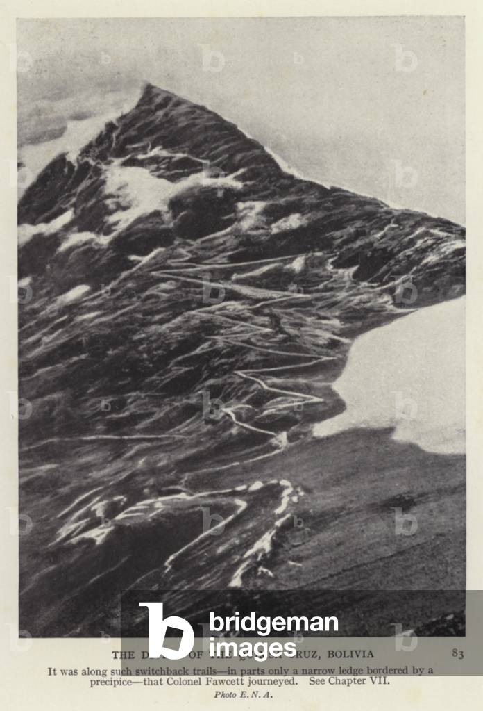 The divide of the Quimsa Cruz, Bolivia (b/w photo)