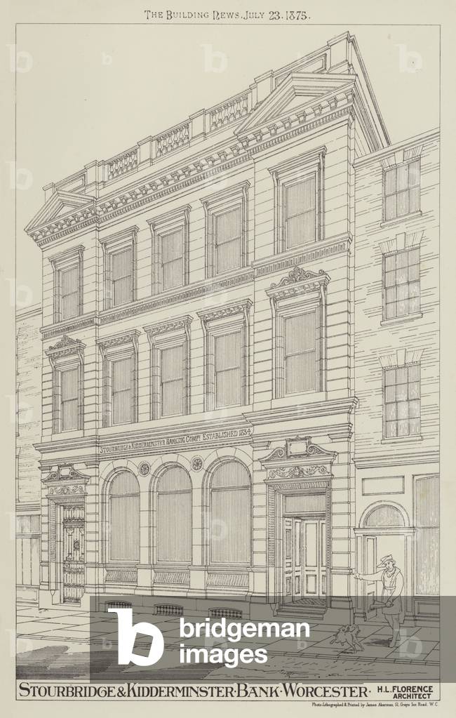 Stourbridge and Kidderminster Bank, Worcester (engraving)