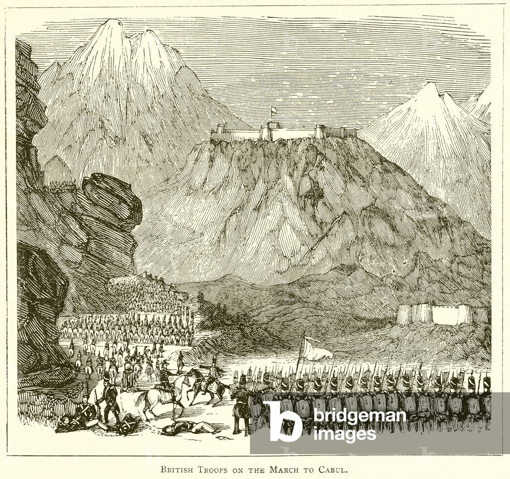 British Troops on the March to Cabul (engraving)