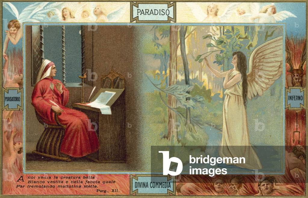 Illustration for Dante's The Divine Comedy (colour litho)