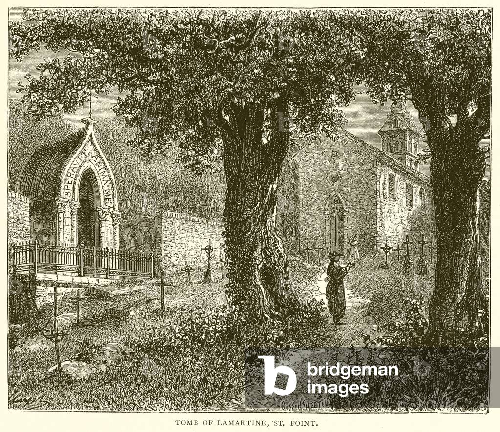 Tomb of Lamartine, St. Point (engraving)