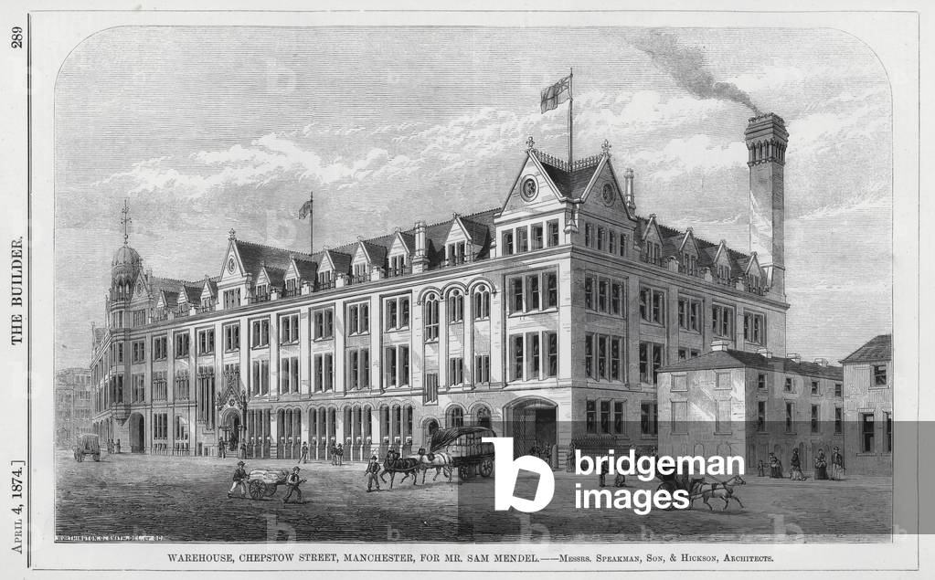 Warehouse, Chepstow Street, Manchester, for Mr Sam Mendel (engraving)