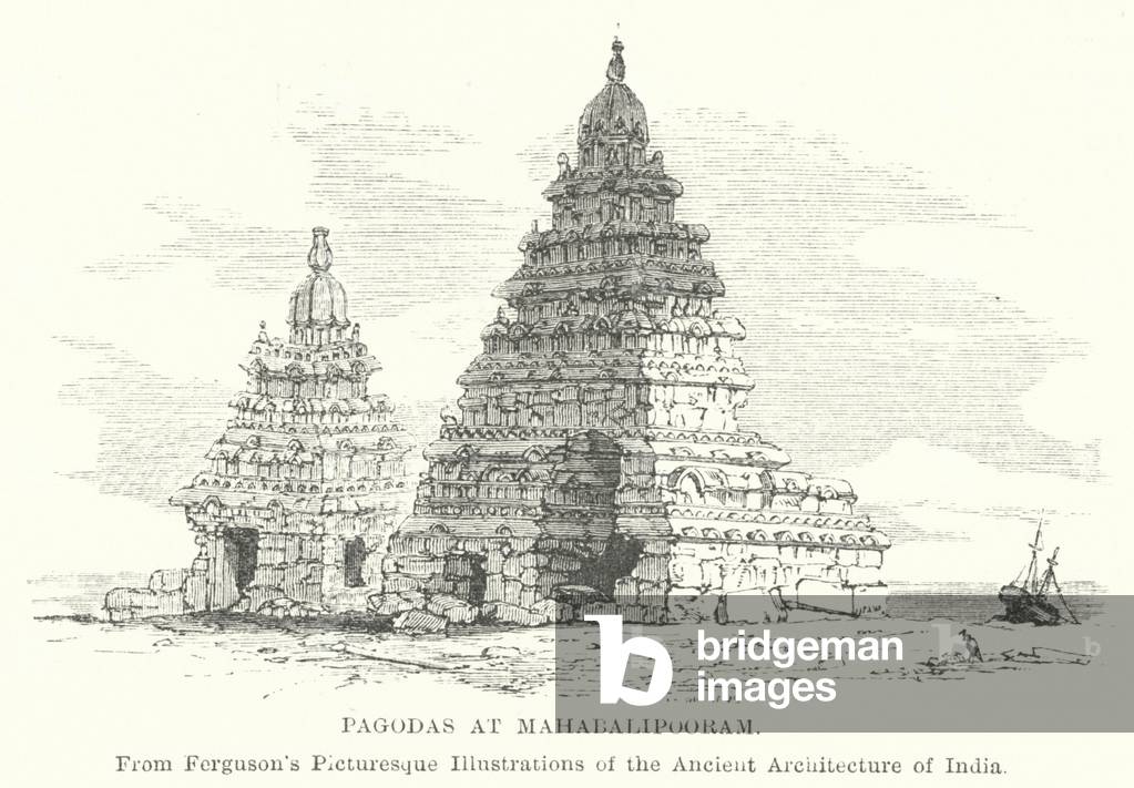 Pagodas at Mahabalipooram (engraving)