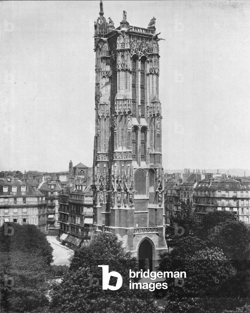 Paris - La Tour Saint-Jacques (b/w photo)