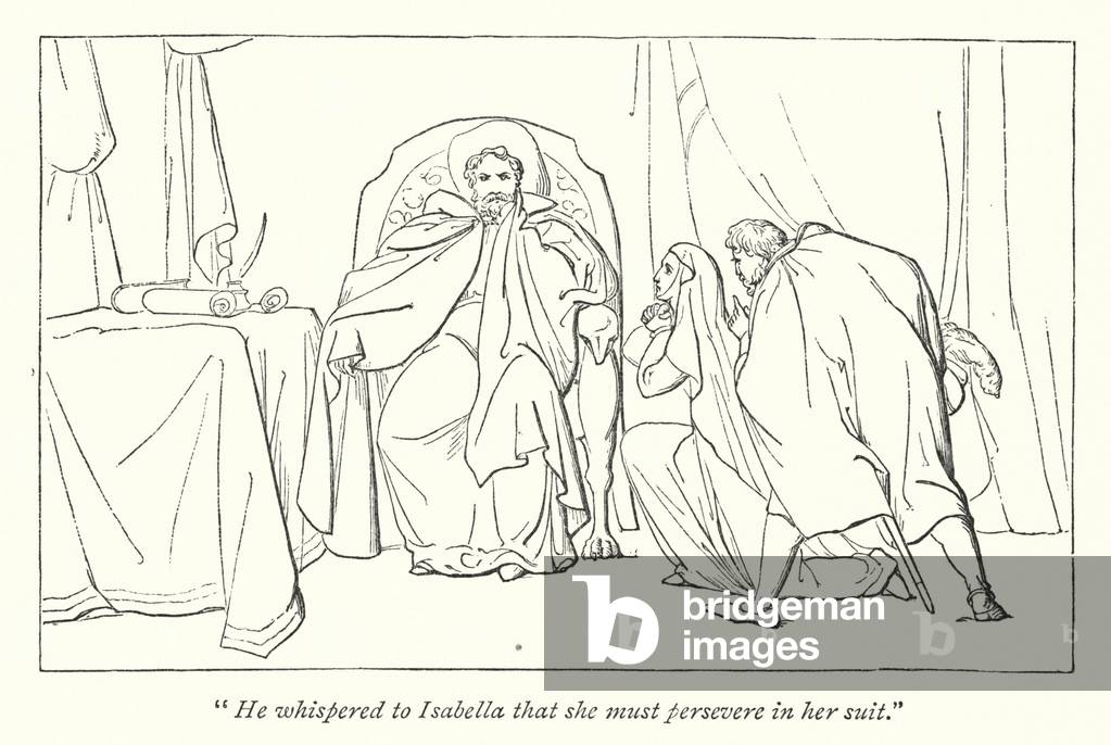 Shakespeare's Measure For Measure; Isabella pleads with Angelo for her brother's reprieve (engraving)