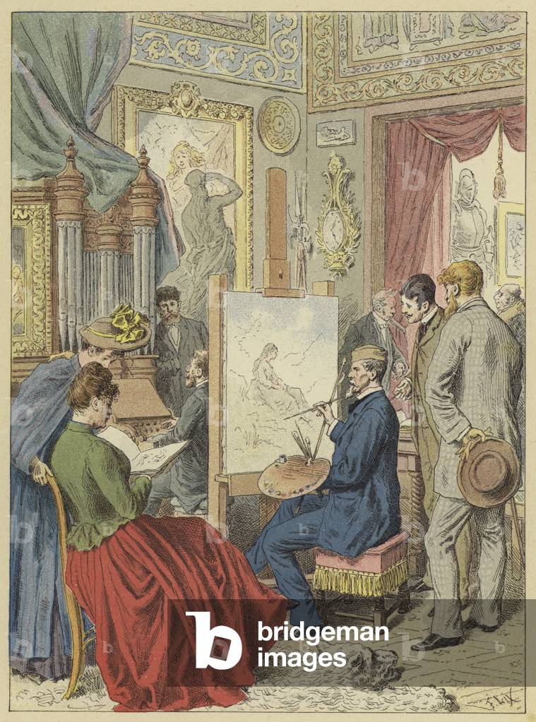 Atelier d'un peintre a Paris (colour litho)