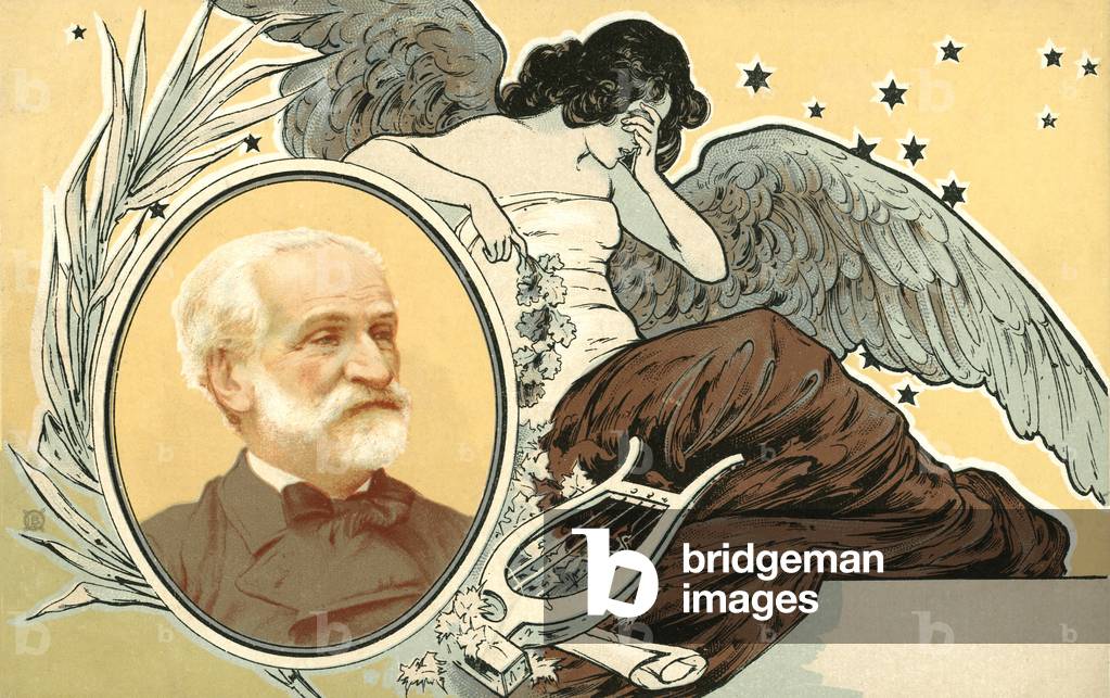 Guiseppe Verdi's Death (colour litho)