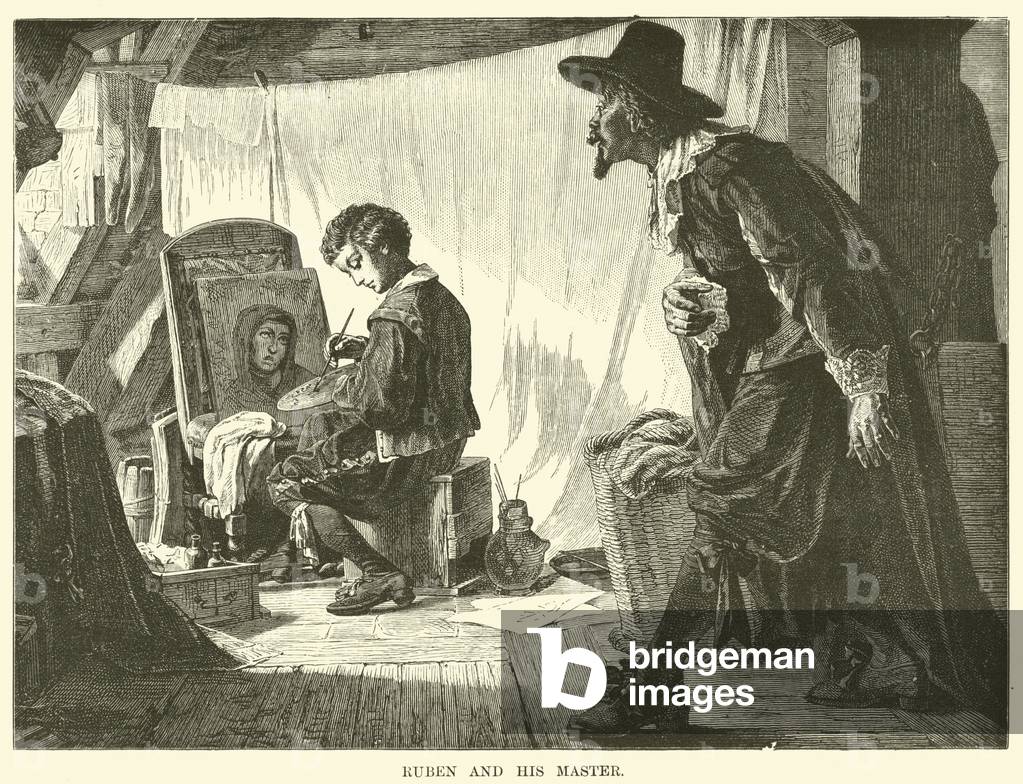 Ruben and his master (engraving)