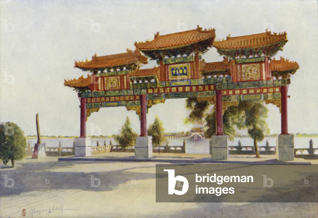 Peking, the Grand Pailau, Summer Palace (colour litho)