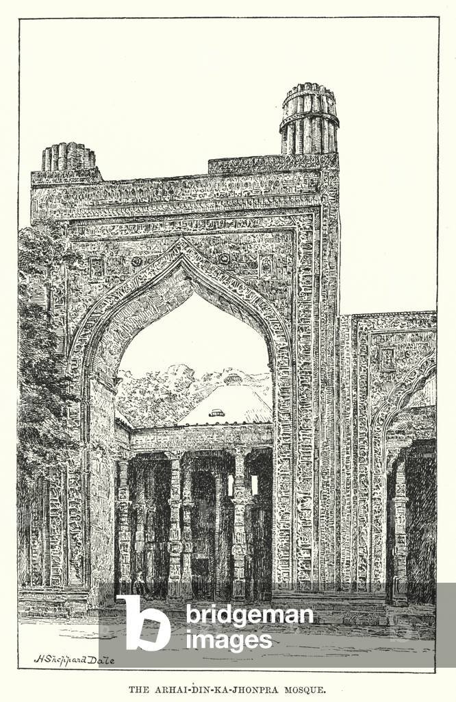 India: The Arhai-Din-Ka-Jhonpra Mosque (engraving)