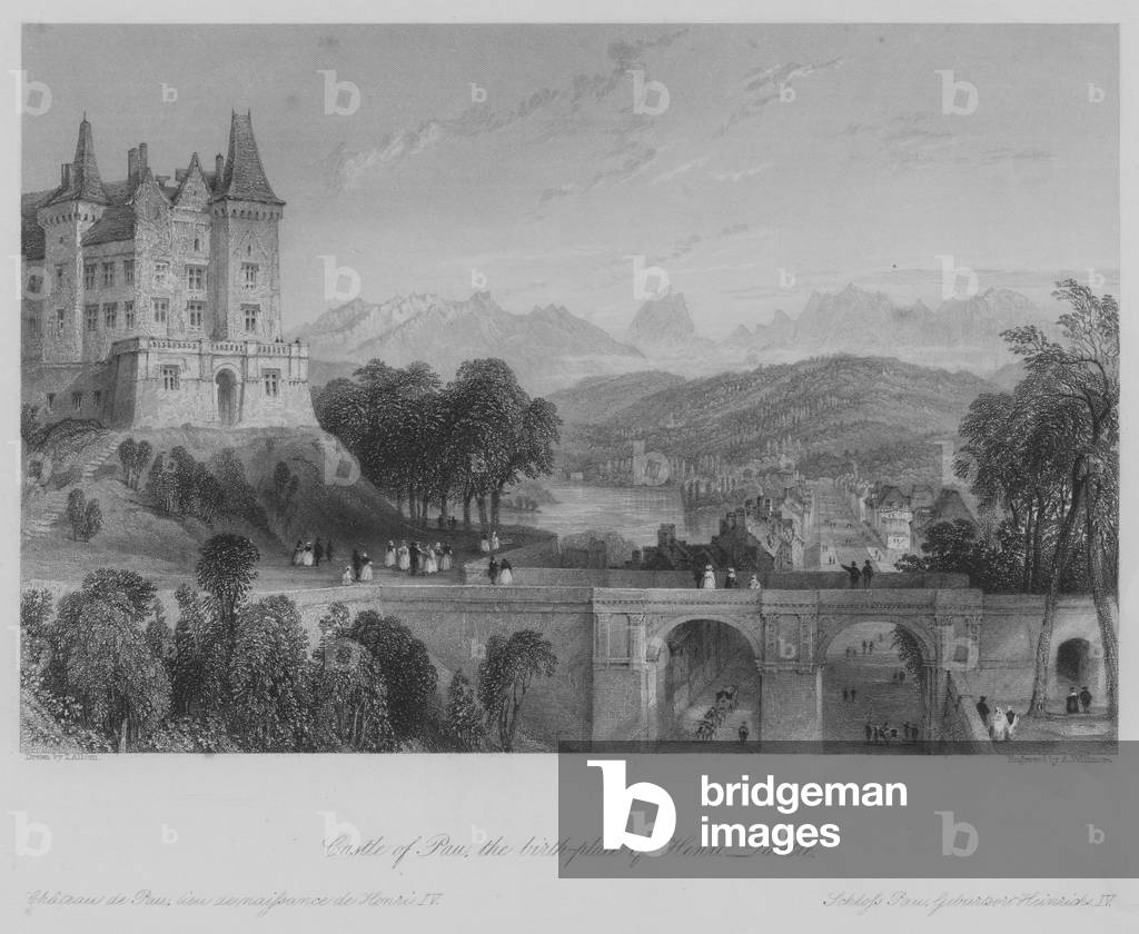 Castle of Pau, the birth-place of Henri Quatre (engraving)