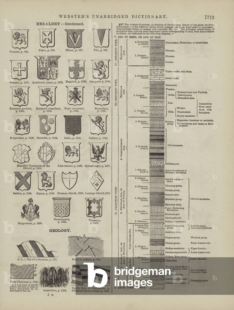 Page from Webster's Complete Dictionary (George Bell, 1877). (engraving)