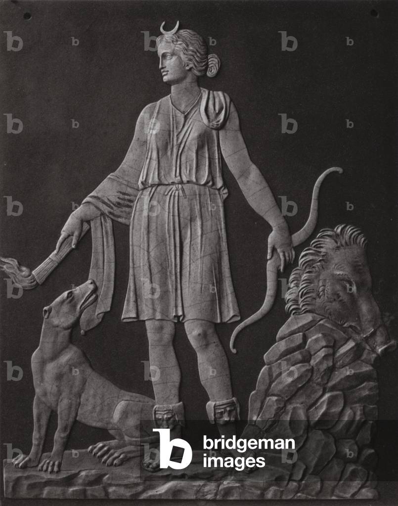 Diana, Wedgwood jasperware bas-relief or tablet designed by Camillo Pacetti (autotype)