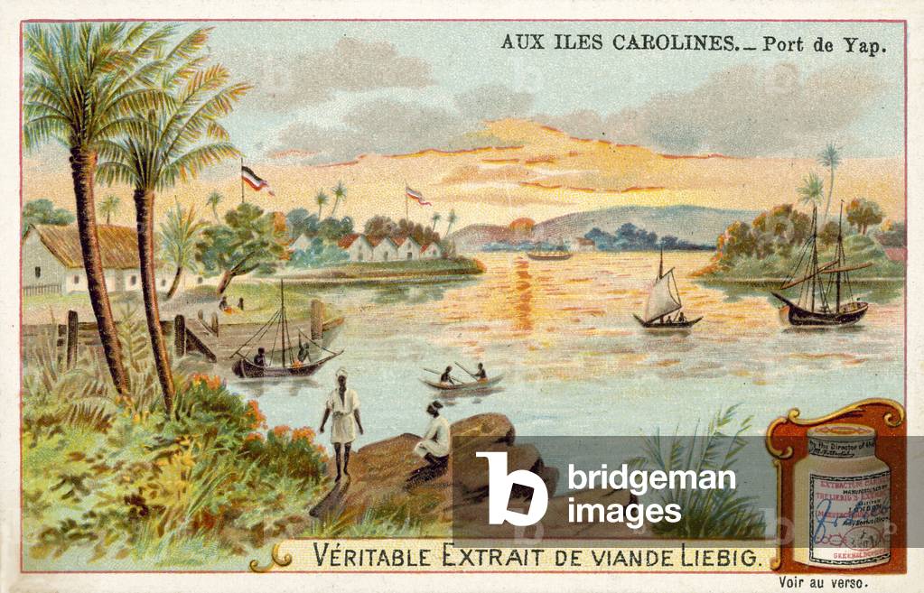 Port of Yap, Caroline Islands (chromolitho)