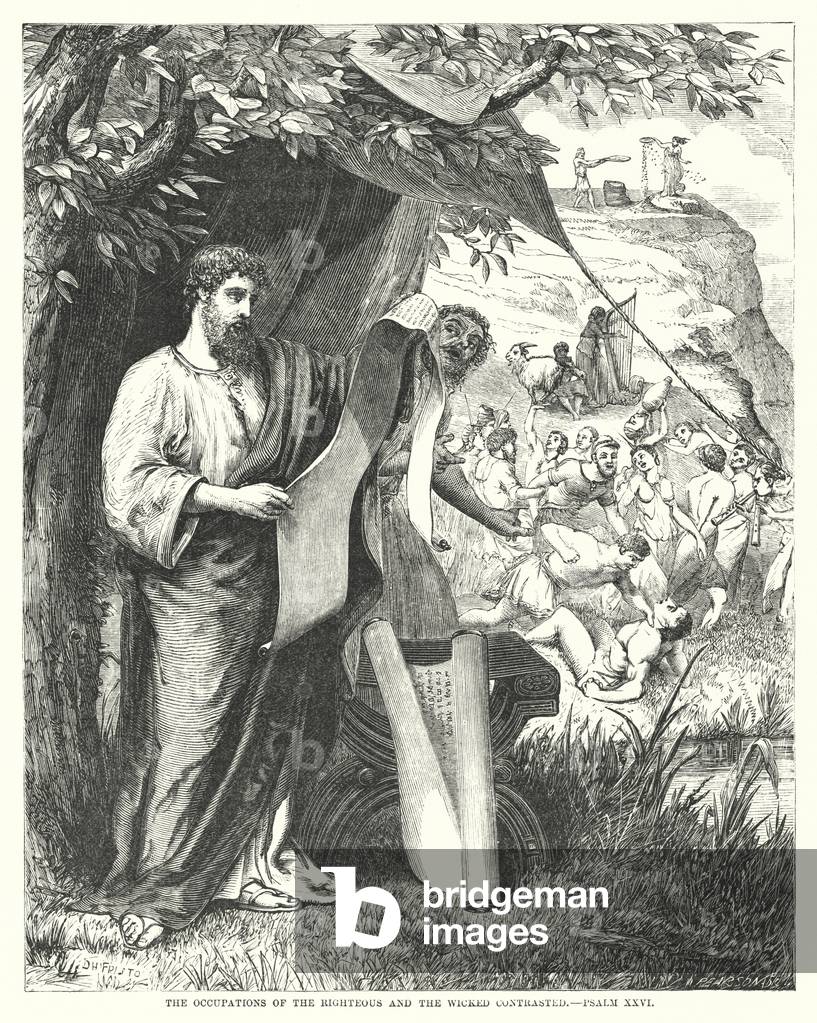 The Occupations of the Righteous and Wicked constrasted, Psalm XXVI (engraving)