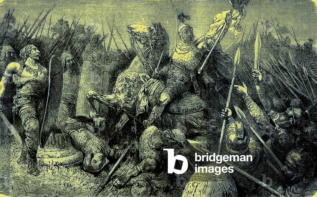 Belisarius leads the Roman army against the Goths, illustration from 'The Illustrated History of the World', published c.1880 (digitally enhanced image)