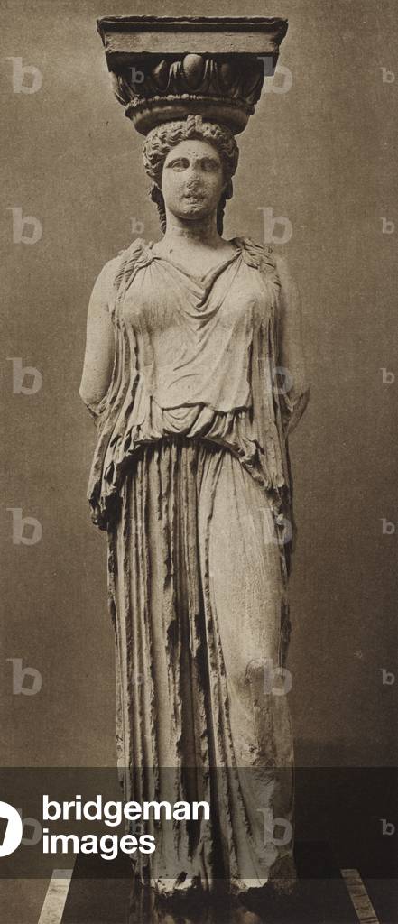 Caryatid of the Erechtheum (b/w photo)
